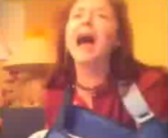 Lady Hears Rick Astley and Screams
